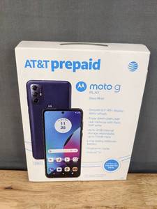 lot 27B image: AT&T Prepaid Moto G 2023 32GB Navy Blue Smartphone N