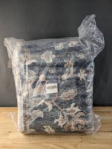 lot 51 image: Brand New AMADA HOMEFURNISHING 8x10 Washable Area Rug, Blue $109.99 Retail Z