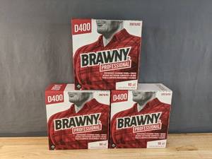 lot 78 image: 3 Packages of Brand New Brawny Professional D400 Disposable Cleaning Towel $45 Retail K