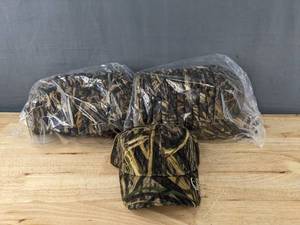 lot 118B image: 15 Brand New Advantage Series LTD Shadow Grass Hats Youth Mossy Oak Flexfit OSFM A