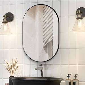 lot 650 image: Brand New CONGUILIAO Black Oval Wall Mounted Mirror, 20 x 30 B