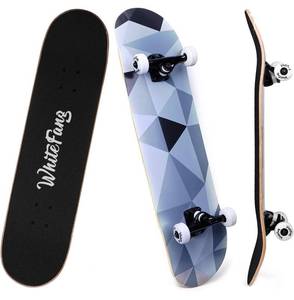 lot 81 image: Brand New WhiteFang Skateboard for Beginners Double Kick Concave Standard $49.99 Retail B