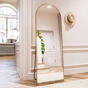 lot 148 image: Brand New HARRITPURE 64x21 Arched Full Length Mirror - Free Standing, Leaning & Hanging Mounted - Aluminum Frame $69.00 Retail B