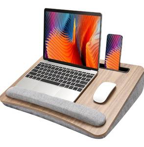lot 125 image: New Portable Lap Desk for Laptop with Cushions, Work from Home Solution, Lightweight, Fits up to 15.6 inches Laptop, iPad Tablet and Phone Holder Medium Size $34.00 Retail Z