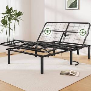 lot 62 image: New Marsail Twin XL Sized Adjustable Bed Base Frame with 3 Height Options $314.99 Retail Z