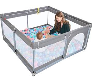 lot 111 image: Brand New Todale 50x50 Portable Baby Playpen in Gray B