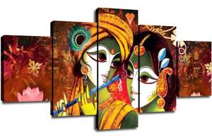 lot 113 image: Brand New Wall Decor Radha Krishna 5 Panel Canvas Picture $55.99 Retail B