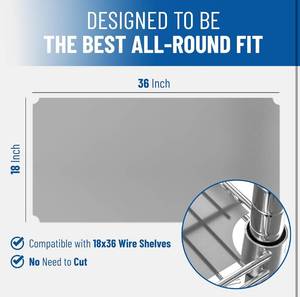 lot 92 image: Brand New Shelf Liners for Wire Shelf System - Set of 4 in Clear 18 x 36 inch B