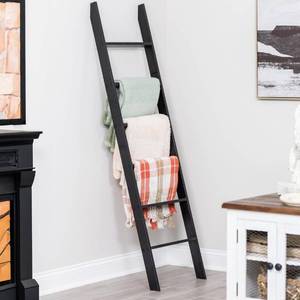 lot 184 image: New 6-Tier Wall Leaning Blanket Ladder for Living Room and Bedroom Retail $49.99 B