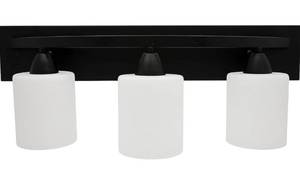 lot 186 image: Brand New Matte Black Vanity Lights with Modern Milk Glass Shades $77.99 Retail B