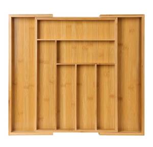 lot 79 image: Brand New Pipishell Bamboo Expandable Drawer Organizer for Utensils $39.99 Retail Z
