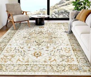 lot 61 image: Brand New AMADA HOMEFURNISHING 5x7 Washable Area Rug, Orange K