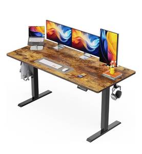 lot 9 image: Brand New ErGear Electric Adjustable Height Standing Desk in Vintage Brown $199.99 Retail Z