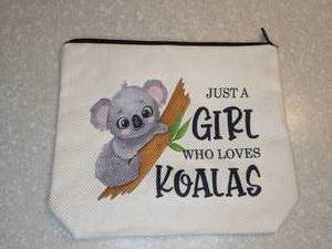 lot 406 image: New Just A Girl Who Loves Koalas Cosmetic Bag Pouch P