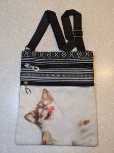 lot 408 image: New Dog Print Cross Body Bag Adjustable Strap P