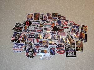 lot 410 image: 50 Total Brand New Trump Stickers P