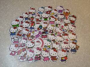 lot 424 image: 50 Total Brand New Hello Kitty Stickers P