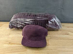 lot 178B image: 24 Brand New Yupoong Washed Plum Hats Slide Back OSFM A