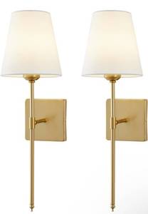 lot 96 image: New 3 Sets of 2-Pack Hardwired Retro Industrial Wall Sconces Gold $75 Retail B