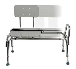 lot 162 image: New DMI Tub Transfer Bench and Shower Chair with Non Slip Aluminum Body $87.99 Retail B