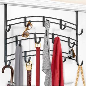 lot 182 image: Brand New LYNK Professional Home Over Door 14 Hooks Rack B