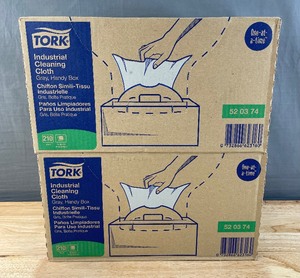 lot 49B image: 2 Brand New Tork 520374 16.34 x 14 1-Ply Industrial Cleaning Cloths - Gray $104.50 Retail K