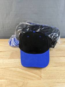 lot 166B image: 120 Brand New Advantage Series Ltd. Black and Royal Hats OSFM A