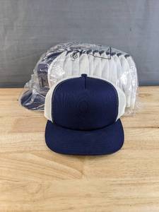 lot 1003A image: 144 Brand New Yupoong Navy and White Hats OSFM A