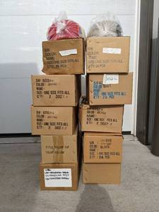 lot 12A image: 223 Brand New Hats in Variety of Colors (Navy, Black, Yellow, Beige, Khaki, Red) A