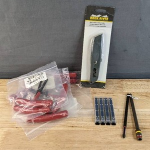lot 214 image: Brand New 4 Hypro 516-18 GH3 Plugs, 8 Bondhus 6mm Hex End 4 18 T-Handle Wrench, 2 New Drill Bits and a New Rock River Utility Knife K