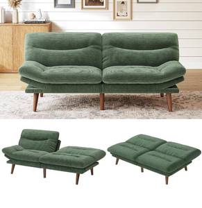 Brand New Marsail Futon Sofa Bed, Corduroy Futon Couch with Adjustable Backrest & Armrests, Loveseat Convertible Sleeper Sofa Couches for Small Apartments, Study Room, Office, Green $219.99 Retail *Z