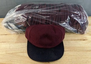 lot 104H image: 48 Brand New Yupoong NavyMaroon Velcro Hats OSFM A