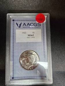lot 6 image: 1922 MS62 Peace Dollar