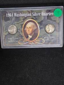 lot 9 image: 1964 P, 1964 D, Toned, UNC, 90% Washingtons