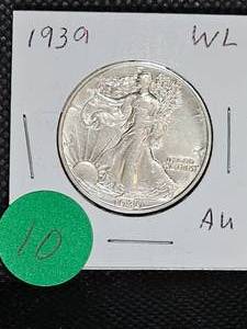 lot 10 image: 1939 AU Walking Liberty