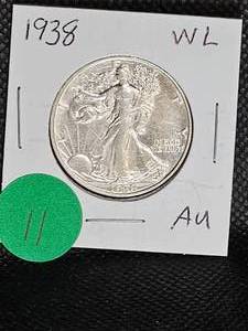 lot 11 image: 1938 AU Walking Liberty