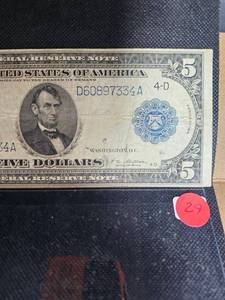 lot 29 image: 1914 $5 FRN Horse Blanket
