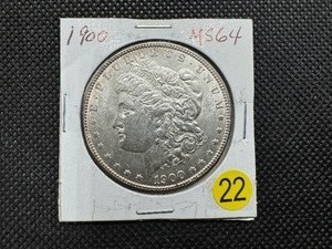 lot 22 image: 1900 Morgan Silver Dollar MS64