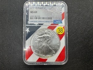 lot 38 image: 2013 1 Oz. Silver American Eagle NGC MS69