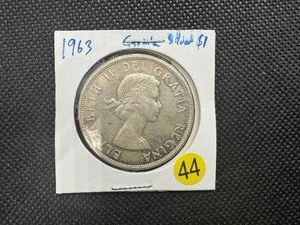 lot 44 image: 1963 Canadian Silver Dollar