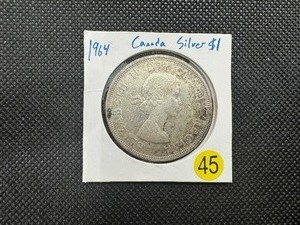 lot 45 image: 1964 Canadian Silver Dollar
