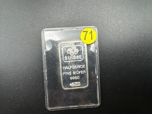 lot 71 image: Suisse 12 Oz. Silver Bar