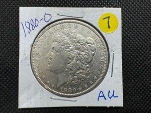 lot 7 image: 1880-O Morgan Siver Dollar AU