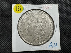 lot 16 image: 1887 Morgan Siver Dollar AU