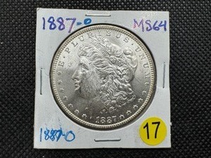 lot 17 image: 1887-O Morgan Silver Dollar MS64