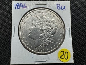 lot 20 image: 1896 Morgan Silver Dollar BU