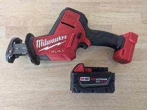 lot 9 image: Milwaukee M18 FUEL 18V Lithium-Ion Brushless Cordless HACKZALL Reciprocating Saw W M18 XC 3.0 Ah Battery
