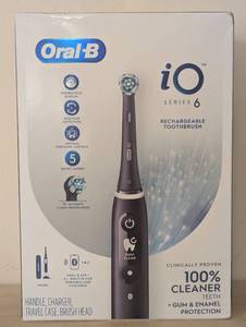 lot 29 image: Oral-B iO6 Black Electric Toothbrush - Black Lava