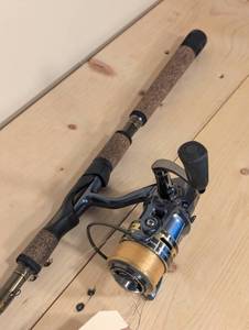 lot 56 image: Cabelas Prodigy Walleye Series 7 Rod with Pflueger President 35 Reel