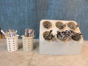 Lot of Flatware with Holders